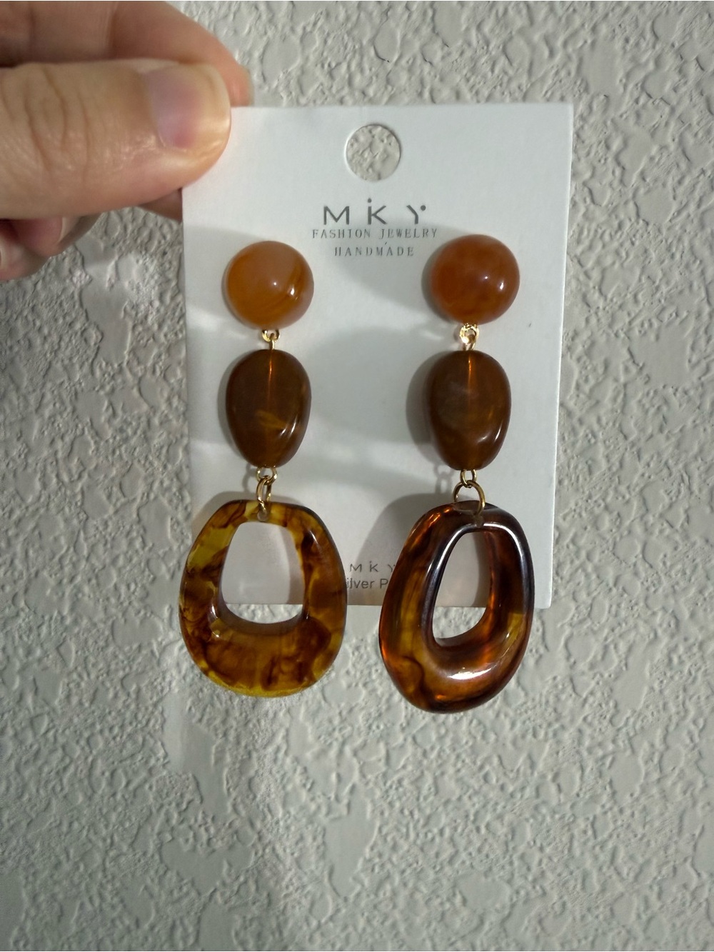 MKY Women’s amber brown dangle Earrings